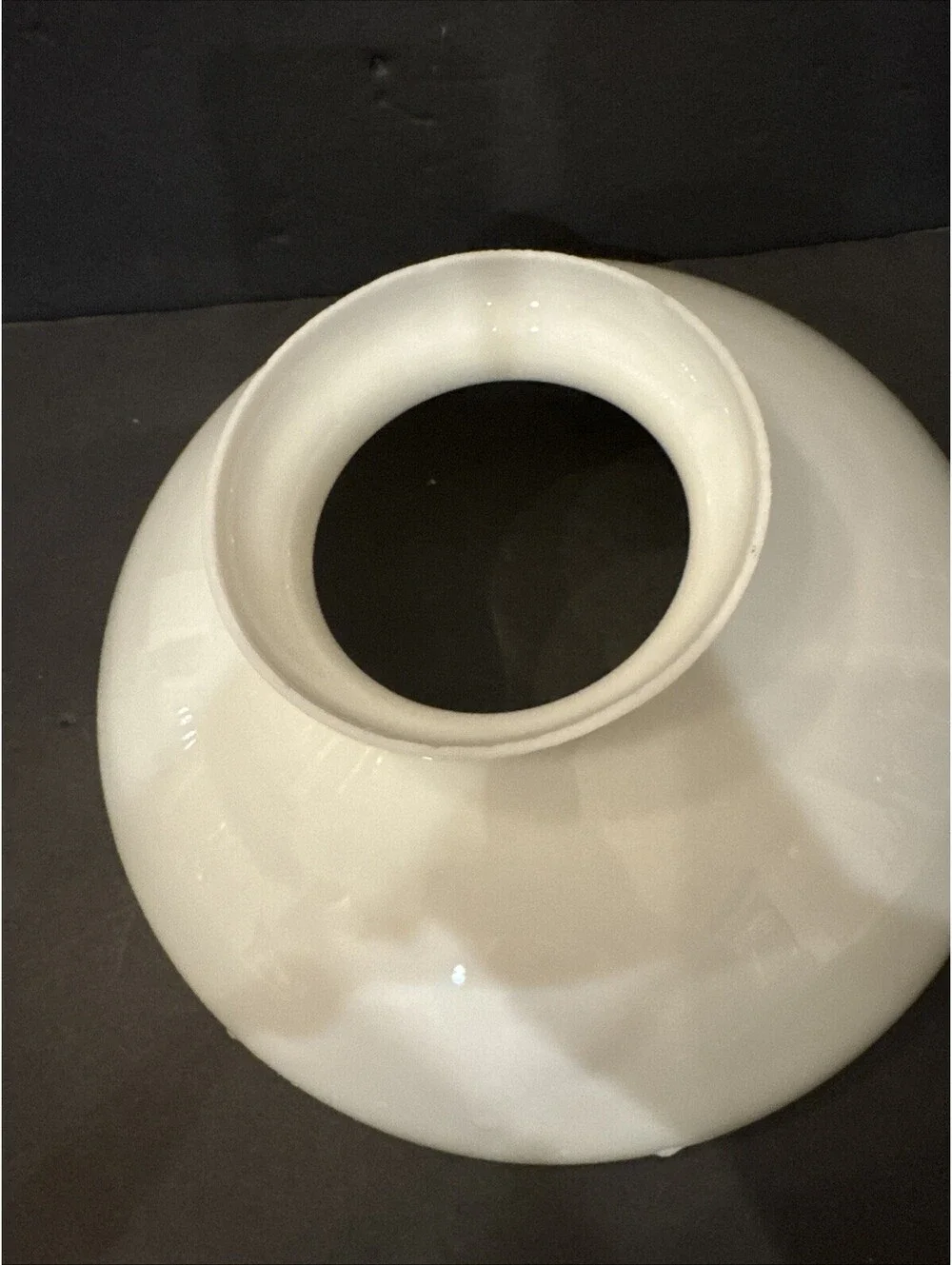 Antique White Glass 9 5/8” Chimney Style Shade, Oil, Student  Lamp 4” Fitter